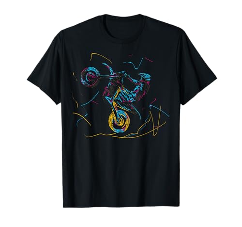 Wheelie Supermoto Motocross Supermotard Enduro Abstrakt T-Shirt