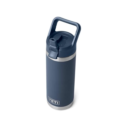 YETI Rambler C Flasche Mit Farblich Abgestimmtem Trinkhalmdeckel, Navy, 18 oz (532 ml)