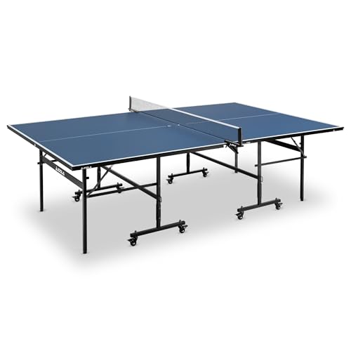 JOOLA Tischtennisplatte Inside 13 Tischtennistisch Indoor klappbares Untergestell – Schneller Aufbau-inklusive Netz, blau, 274 x 152,5 x 76 cm