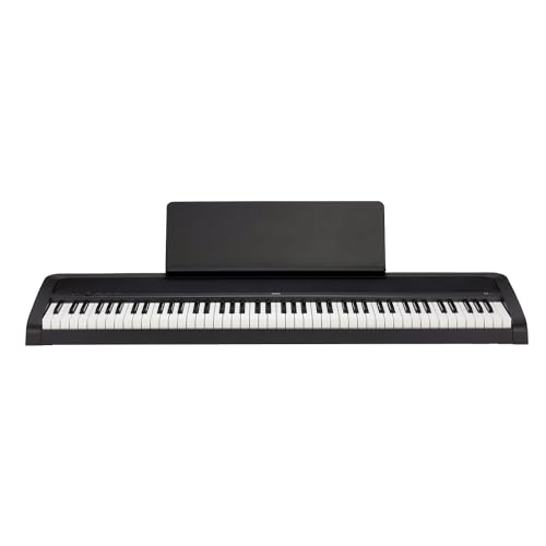 KORG B2 Digitalpiano, Keyboard, E-Piano (mit Notenpult, Dämpferpedal und Lernsoftware zum Üben zuhause), USB Midi/Audio-Anschlüsse, 88 Tasten, schwarz