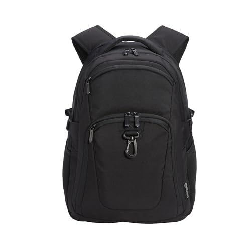 Amazon Basics Travel Laptop Backpack for 15.6 inch Laptop, Black