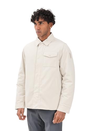 BOMBOOGIE Daunenjacke für Herren, cremefarben, gefüttert mit Kunstfell, Größe M, beige, L