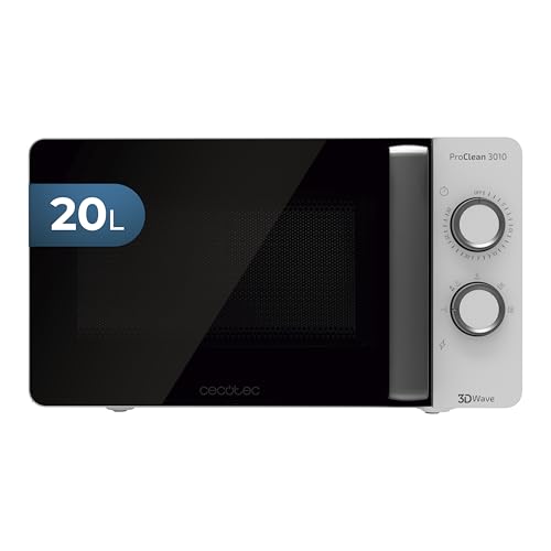 Microondas ProClean 3010, 20 Liter- Kapazität, Ready2Clean-Beschichtung, 700 Watt-Leistung, 6 Funktionsstufen, 30 Minuten-Timer, Auftauhmodus, Weiße Endverarbeitung