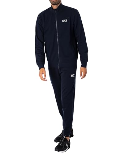 EA7 Herren Trainingsanzug Mit Reißverschluss Und Logo Auf Der Brust, Armani Blue, L