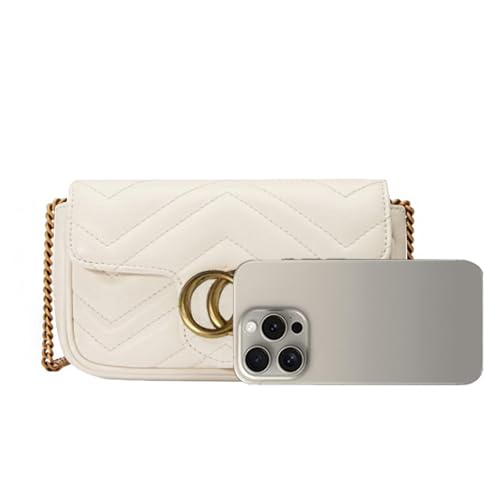 Bcenoilua Damen Umhängetasche - PU Leder Crossbody Umhängetasche mit Kleiner Kette und Abnehmbarem Schulterriemen - Abend- und Stadttasche