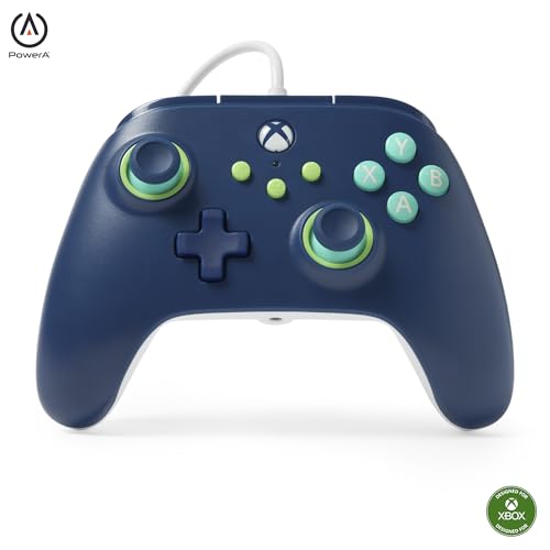 PowerA Kabelgebundener Controller für Xbox Series X|S und Windows 10/11 - Marinerblau, Gamepad, kabelgebundener Videospiel-Controller, Gaming-Controller, kompatibel mit Xbox One, Offiziell lizensiert