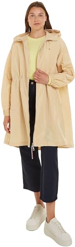 Tommy Hilfiger Damen Parka Windbreaker Wasserabweisend, Beige (Harvest Wheat), L