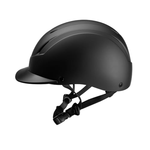 PFIFF 103119 Reithelm ProtectionX, Erwachsenenreihelm, Größenverstellbarer Helm für Erwachsene, mit Belüftunssystem, Schwarz, Größe 52-56cm (S)