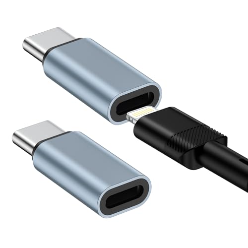 2 Stück Lightning auf USB C Adapter für iPhone 16/16 Pro Max/16 Plus/15, Typ C auf Lightning Adapter mit Schnelllade- & Datenübertragung für Samsung Galaxy S25 Edge/S24, Nicht für Audio/Kopfhörer/OTG
