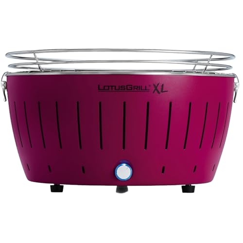 LotusGrill XL Pflaumenlila G435 Holzkohlegrill/Tischgrill mit USB-Anschluß