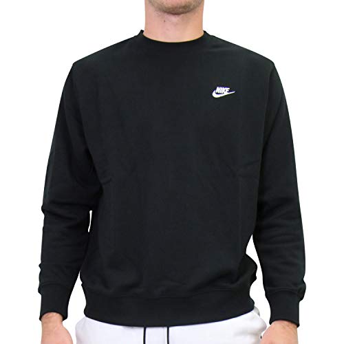 Nike Herren M NSW Club CRW Ft Pullover Sweater, Black/White, XL EU
