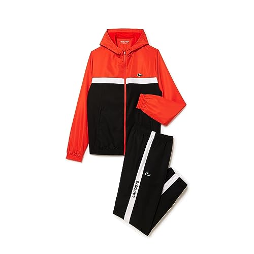 Lacoste Herren Trainingsanzug WH1793, Männer Sportanzug,Fitness,Sport und Freizeit,Regular Fit,Rot,3 (S)