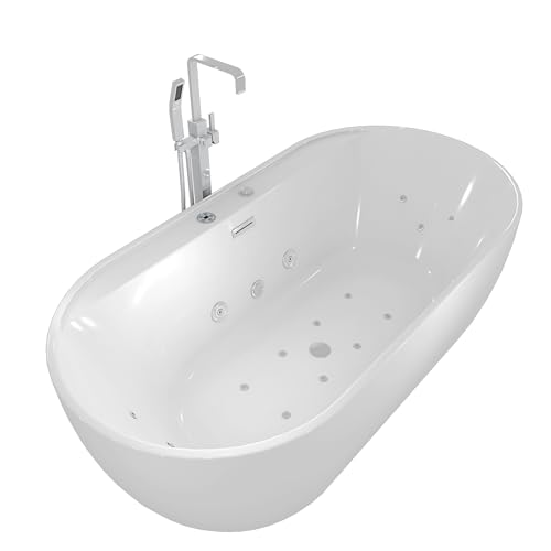 AcquaVapore freistehende Badewanne Wanne F29 180x90cm Whirlpool Luft & Wasser Armatur AF05