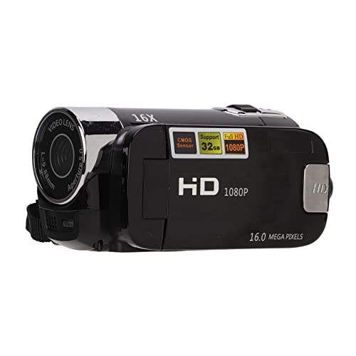Greensen Video Camera Camcorder Full HD 1080P 48MP 4K 2.7 270 Grad drehbare Bildschirm Videokamera mit USB-Schnittstelle Vlogging Camera für Das Aufnehmen von Videos (Black)