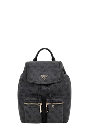 GUESS Rucksack Freizeitrucksack Manhattan II Flap Backpack Coal Logo dunkelgrau
