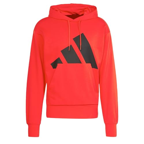 adidas Herren Essentials Big Logo French Terry Hoodie, Pure Ruby/Black, XXL