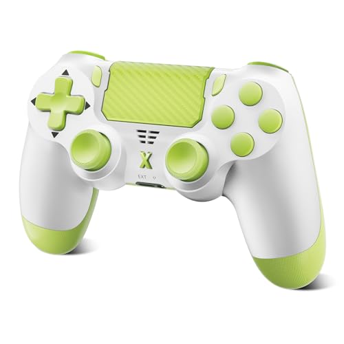 Glitfix Wireless Controller für PS-4, Game Controller kompatibel mit PS-4/Pro/Slim/PC Gamepad mit Turbo/Zurück Taste/Dual Vibration/6-Achsen Gyro Sensor/Touchpanel (Grün)