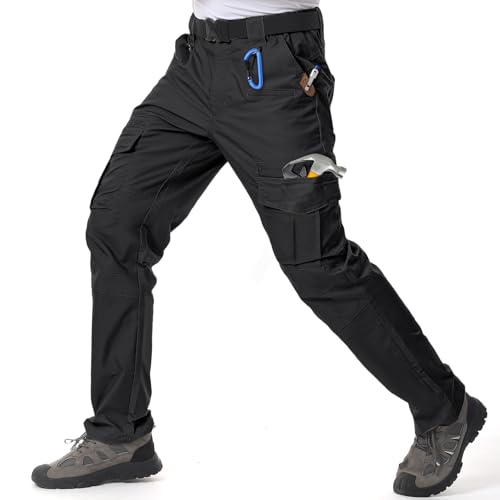 IGOLUMON Arbeitshosen Männer Cargohose Herren Stretch mit Vielen Taschen Outdoorhose Taktische Hose Herren mit Halbelastischer Bund