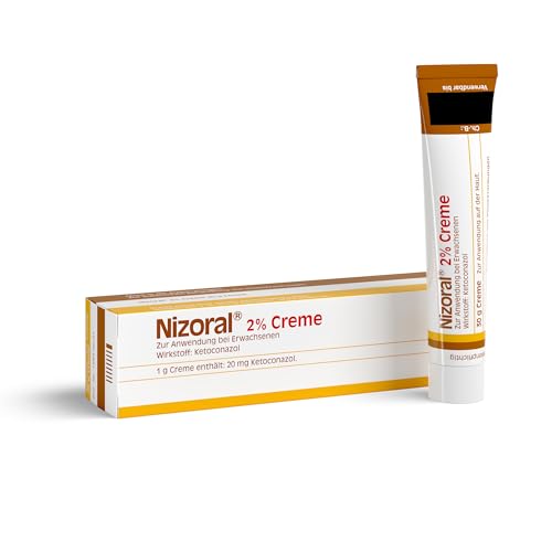 Nizoral 2 % Creme: Pilztötendes Arzneimittel zur Behandlung von Pilzerkrankungen, die durch Dermatophyten, Mikrosporien und Hefen verursacht werden. Wirkstoff Ketoconazol (2 %), 30 g