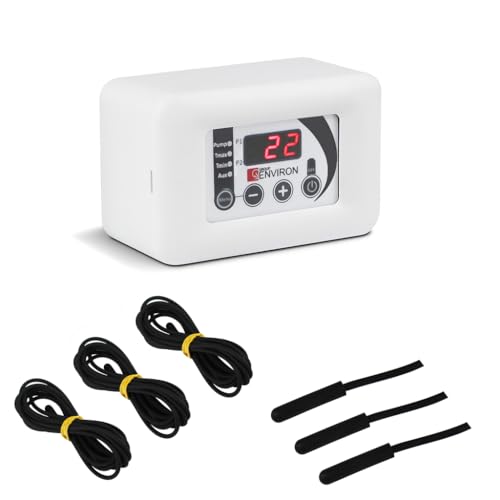 ENVIRON- TC110 Feststoff Temperatur-Differenzregler für Holzkessel und Kaminöfen mit Fühlerset | Holzvergaser Ofen Anlage Steuerung Regelung Speicherbeladung Kessel Mischventil Rücklaufanhebung