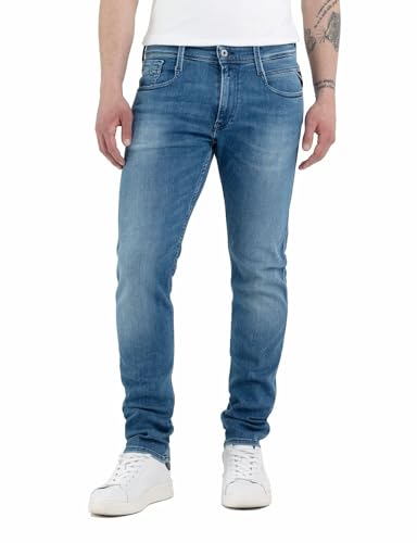 Replay Herren Jeans Anbass Slim-Fit mit Comfort Stretch, Medium Blue 009 (Blau), 33W / 30L