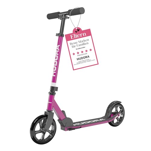 HUDORA Scooter Start 200 I Stabiler Aluminium-Roller I Höhenverstellbarer & zusammenklappbarer Cityroller I Kinder- & Erwachsenenroller für bis zu 100kg I Solider Tretroller mit Ständer