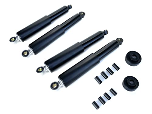 Federbein Satz Stoßdämpfer Set Kurz Komplett Vorne & Hinten Schwarz passend für Simson Schwalbe KR51/1, Star, Habicht, Sperber – 310mm
