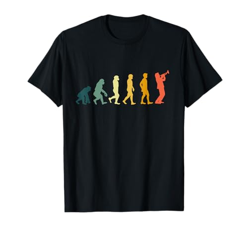 Trompeter Geschenk Retro Evolution Trompete T-Shirt