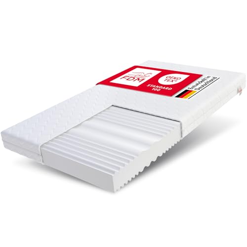 FDM Matratze 200x200 cm Härtegrad H3 H4 Höhe 12 cm Kaltschaummatratze Doppelseitige Rollmatratze HR-Schaum 7 Komfortzonen mit Hypoallergenem Waschbarem Premium-Bezug Oeko-Tex Comfort Duo