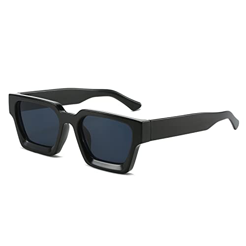 Vintage Rechteckige Sonnenbrille für Herren Damen-Retro Eckig Sonnenbrille Trendige Quadratischem Rahmen UV400 Schutz