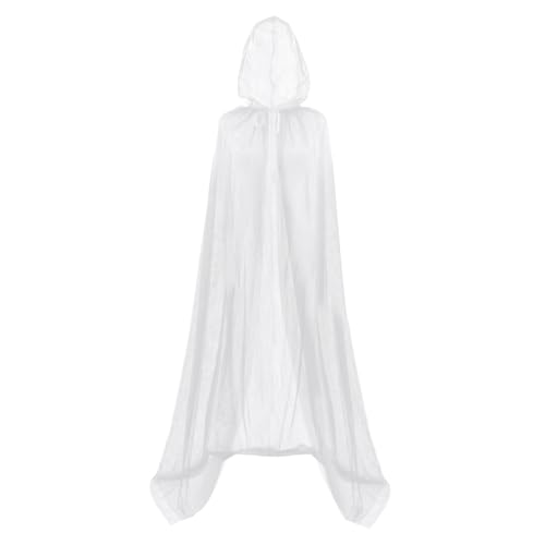 Mayplous Halloween-Kostüm, Umhang für Damen, Cosplay-Umhang für Erwachsene, langer Tüllumhang, Verkleidung, Kapuze, Verkleidung für Rollenspiele (Dawn/90cm)