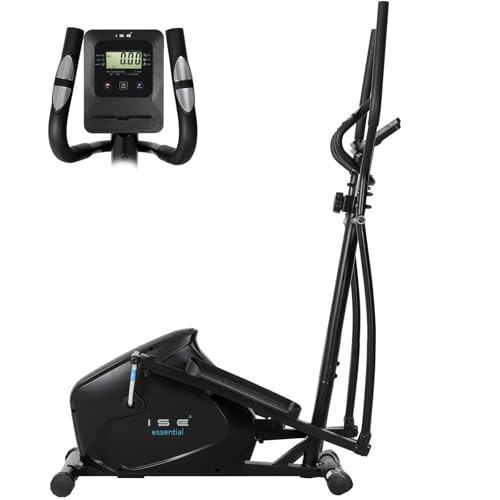 ISE Crosstrainer mit 28 cm Schrittlänge Ellipsentrainer, Ultraleiser Cross Trainer für Zuhause mit 8-stufiger Widerstand Magnetisch Ellipsentrainer,Crosstrainer mit LCD Monitor, Pulssensoren