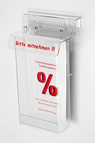 Flyerbox DIN LANG und 1/3A4 wetterfest,Prospektbox,Prospekthalter BITTE MITNEHMEN