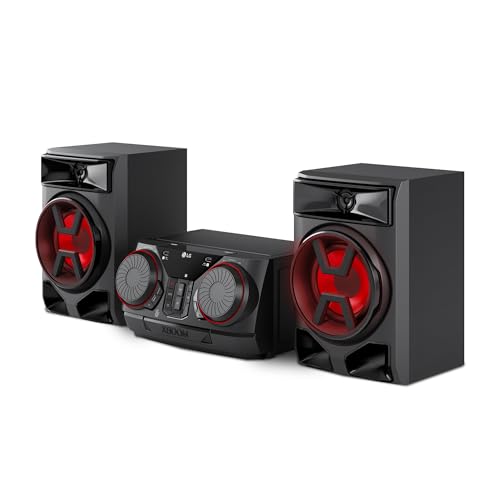 LG CK43N XBOOM, Soundsystem, 300 W, Bluetooth, USB, AUX-Eingang, Synchronisation, Partysteuerung, Equalizer, MP3-Player, leistungsstarkes Audio für Zuhause und Partys, Schwarz