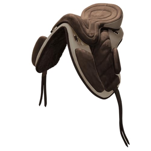 Brama West Sattel baumlos “Safety“- Sitzgröße 18“ - für alle Pferdetypen - inkl. Steigbügelriemen & Sattelgurt - Braun/Beige