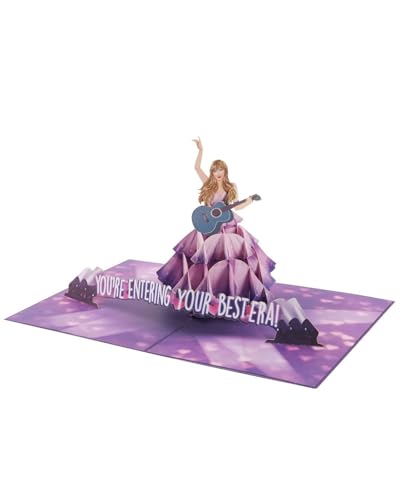 Halbur Pop Up Karte Sängerin, Pop Up Karte Geburtstag, 3D Geburtstagskarte Geschenke für World Tour Fans, Lila Fantasy Grußkarte Für Freunde, Kollegen und Familie, die Musik lieben