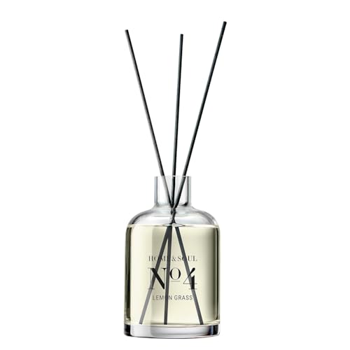BUTLERS Raumduft Lemongrass 250 ml Glas HOME & SOUL | erfrischendes Dufterlebnis | aromatischer Wohnraumduft | Duft-Diffuser für Raumklima