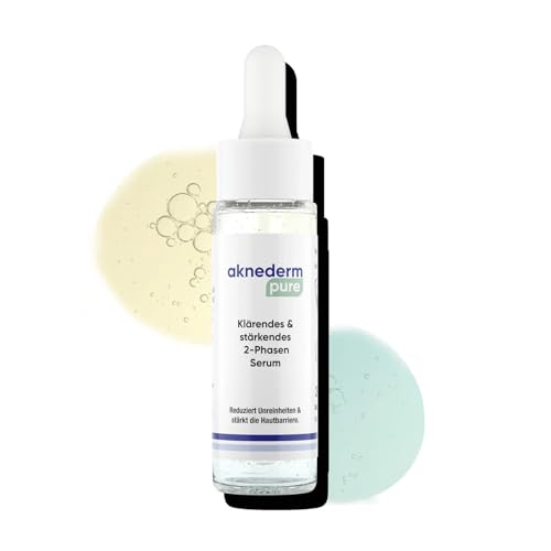 aknederm pure 2-Phasen Serum - Reduziert Unreinheiten & stärkt die Hautbarriere | Ohne Mikroplastik, Parfüm & Silikonöl | Mit Malachit & Manuka-Extrakt | mit Dermatologen entwickelt