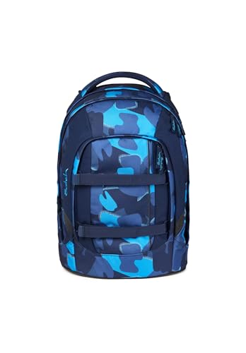 satch pack Schulrucksack Schulrucksack ab 5. Klasse ergonomisch 30L Stauraum standfest Organisationstalent, Troublemaker - Blau