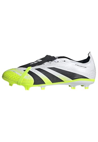 Adidas Unisex Predator League Fold-Over Tongue Firm Ground/Multi Ground Football Boots, Cloud White/Core Black/Lucid Lemon, 45 1/3 EU