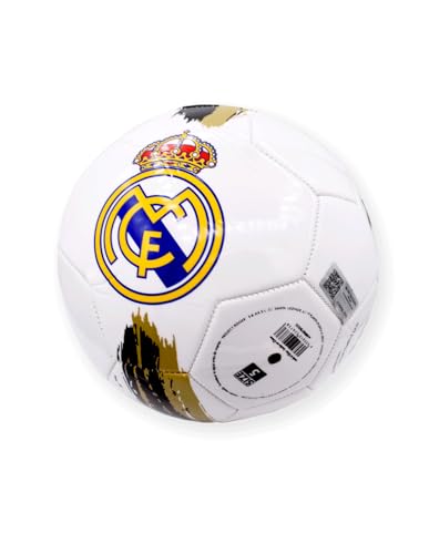 R ROGER'S Ball Real Madrid Wappen Farbe - Größe 5, Schwarz