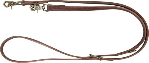 TRIXIE Hundeleine aus Leder Rustic V-Leine Leder M–L, 2,00 m 20 mm in dunkelbraun - verstellbare Fettlederleine für Hunde im klassischen Design - für mittelgroße bis große Hunde - 19002