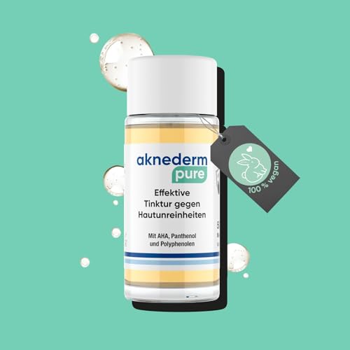 aknederm pure Tinktur 50ml I Peeling mit AHA/Panthenol & Polyphenole I feuchtigkeitsspendendes Fruchtsäurepeeling Gesicht für zu Akne neigende Haut I vegan/parfümfrei & ohne Parabene
