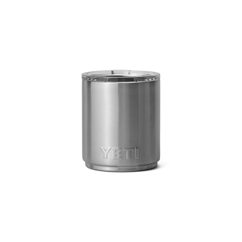 YETI Rambler Lowball, vakuumisolierter Edelstahl-Lowball mit MagSlider-Deckel, Edelstahl, 296 ml