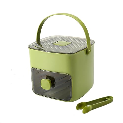 Taicols Klein Eiswürfelmaschine, Ice Cube Maker, mit 48 Gitter Eiswürfelform, Eiswürfelmaker mit Schublade und Aufbewahrungsbehälter, Eiswürfel mit Behälter Eiswürfelbox, Für Home Kitchen (Grün)