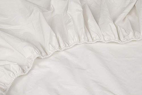Kayori Shizu Perkal Spannbettlaken für Boxspringtopper 12cm Steg Größe 160x200cm Farbe Offwhite Percale-Baumwolle Topper Boxspringbet Betttuch Spannbetttuch Perkal-Baumwolle