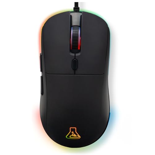 THE G-LAB – Kult Cobalt – Kabelgebundene Gaming-Maus USB - Reaktiver Sensor bis zu 12.800 DPI, Leichtgewicht, 6 Tasten, Anpassbares RGB – 100% personalisierbare Gaming-Maus – PC/PS4/PS5/Xbox
