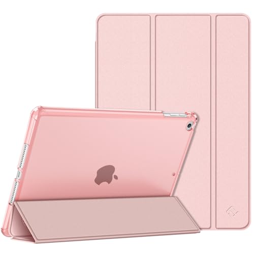 Fintie Hülle für iPad Air 2 (2014 Modell) / iPad Air (2013 Modell) - Ultradünne Superleicht Schutzhülle mit Transparenter Rückseite Abdeckung mit Auto Schlaf/Wach Funktion, Roségold