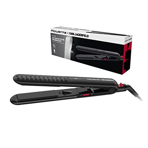 Rowenta Optiliss Ionic SF323L Glätteisen mit Keramikbeschichtung für weiches Haar, 10 Temperaturen bis 230 Grad, effizientes Glätten, Erwärmung in 30 Sekunden, Locken und Wellen, schwarz