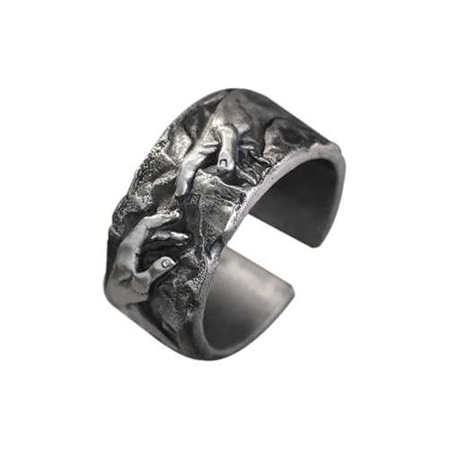 Auriselle Herrenring Verstellbar Gottes Hand Vintage Wikinger Retro Offener Ring Daumenring Gothic Schmuck Geschenke für Männer Jungen Vater